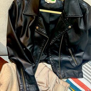Anthropologie Faux Leather Moto Jacket